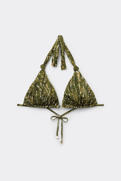 Calzedonia Triángulo Bikini Natural Tie-Dye Mujer Verde