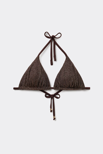 Calzedonia Triángulo Bikini Brown Glitter Mujer Marrón