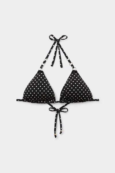 Calzedonia Triángulo Bikini Polka Dot Black Mujer Negro