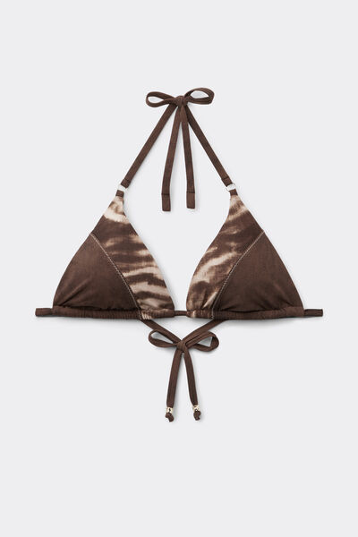 Calzedonia Triángulo Bikini Brown Suede Mujer
