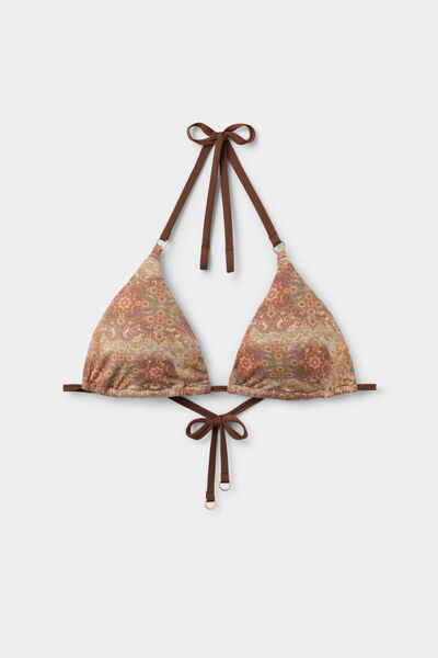 Calzedonia Triángulo Bikini Ethnic Boho Mujer Marrón