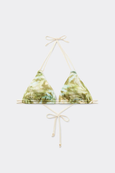 Calzedonia Triángulo Bikini Blurred Palms Mujer Verde