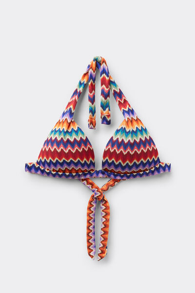 Calzedonia Triángulo Relleno Bikini Chevron Vibrant Mujer Impreso