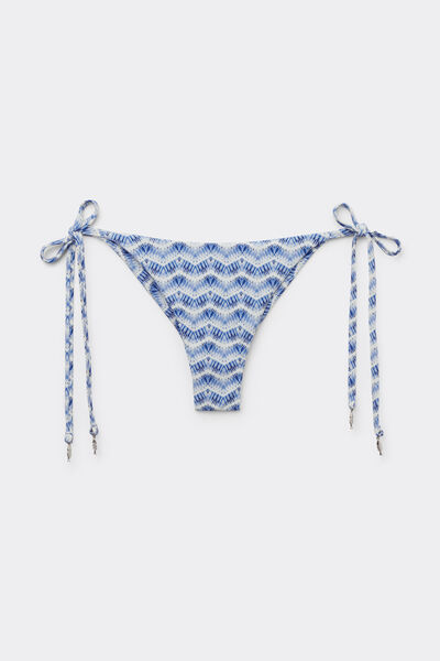 Calzedonia Brasileña Cordones Bikini Water Reflection Mujer Azul