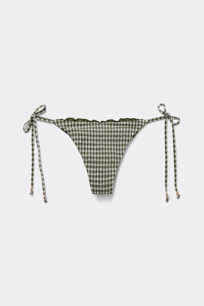 Calzedonia Braguita con Lazos Bikini Green Vichy Mujer