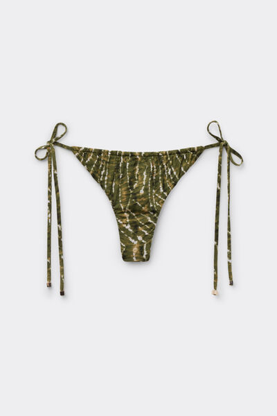 Calzedonia Tanga Bikini Natural Tie-Dye Mujer Verde