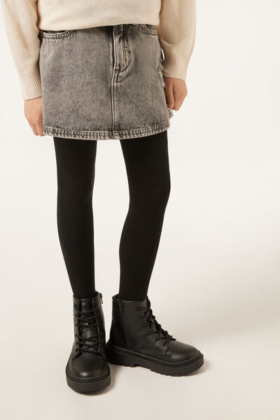 Calzedonia Collant Soft con Cashmere Bambina Bambina Nero Velikost 6-8