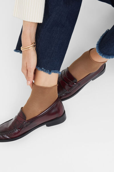 Calzedonia Calzini Corti Senza Elastico in Cotone Donna Marrone Taglia 39-41
