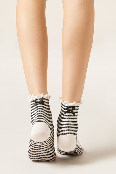 Calzedonia Calcetines a Rayas y Lazo Mujer