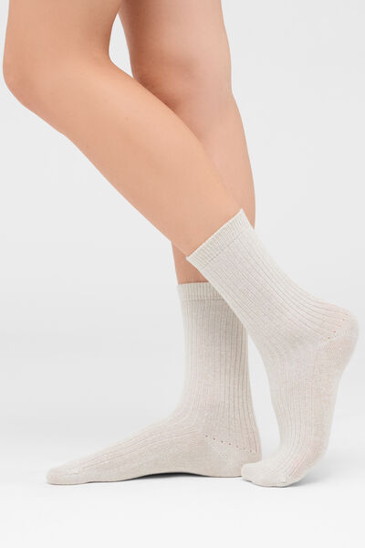 Calzedonia Calcetines con Cashmere y Purpurina Mujer