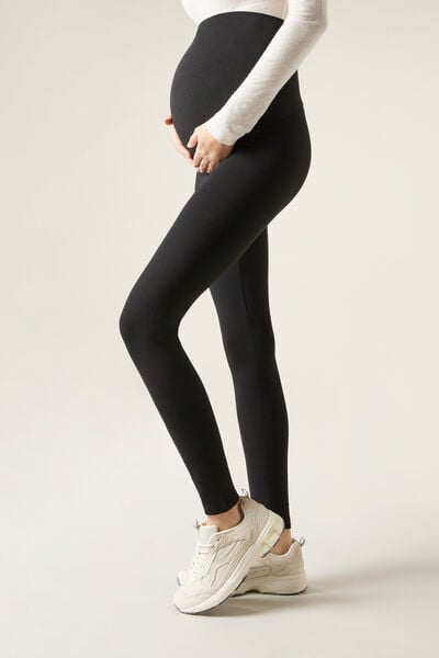 Calzedonia Leggings Premamá Algodón Mujer Negro