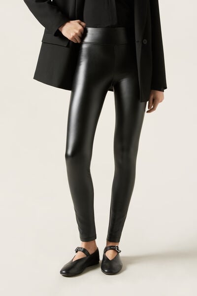 Calzedonia Leggings TéRmicos Efecto Piel Mujer Negro TamañO M-image