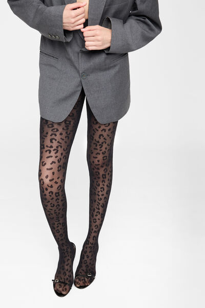 Calzedonia Panty Transparente Animal Print Mujer