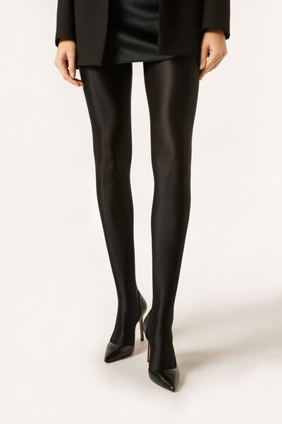 Calzedonia Pantis Raso Mujer Negro Tamaño XS