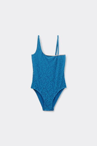 Calzedonia Bañador Una Pieza de Niña Sea Corals Chica Azul