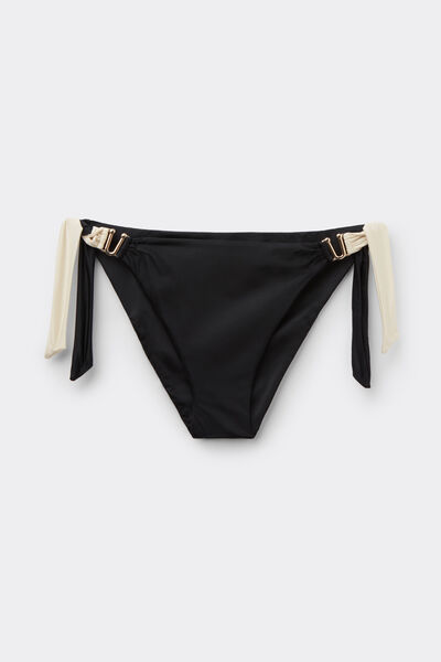 Calzedonia Braguita Lazos Bikini Elegant Bicolor Mujer Negro