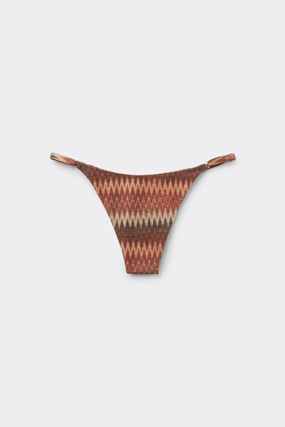 Calzedonia Bikini Tanga Golden Chevron Mujer Marrón Tamaño M/L