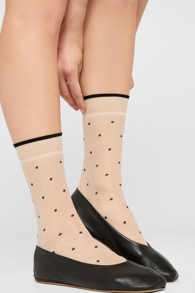 Calzedonia Calcetines Transparentes Sin Goma Lunares Mujer