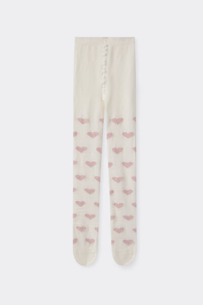 Calzedonia Collant a Cuori Fluffy da Bambina Bambina Bianco Velikost 8-10