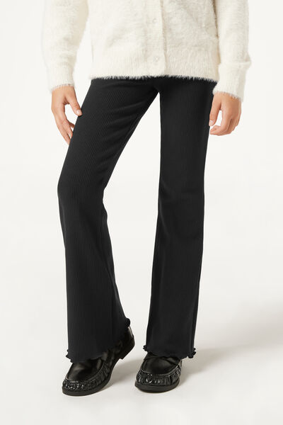 Calzedonia Leggings Térmicos Acampanados Niña Chica Negro Tamaño 5-6
