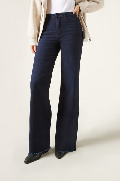Calzedonia Pantalón Térmico Wide Leg Denim Mujer Azul