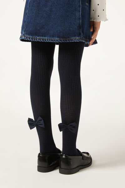 Calzedonia Collant in Cotone Bambina Bambina Nero Velikost 4-6