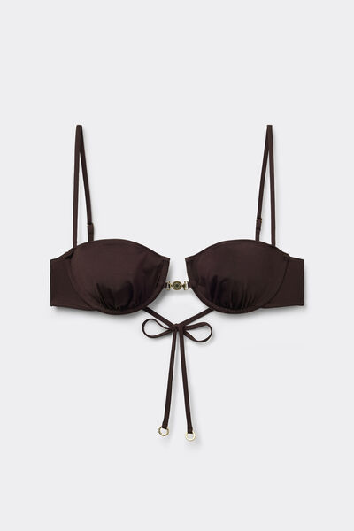 Balconette-Bikinioberteil Minimal Fit Frau Schwarz Größe