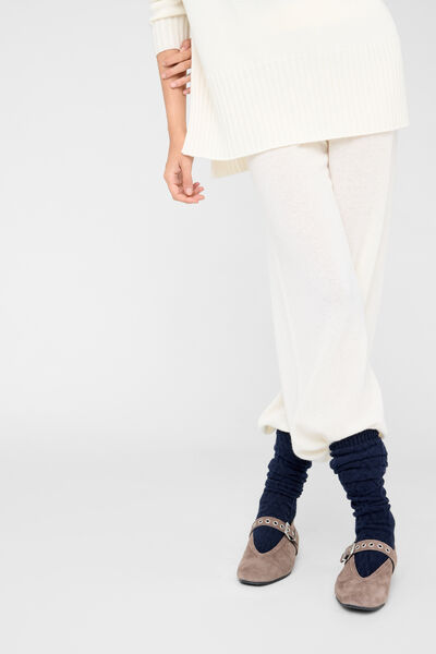 Lange Socken mit Kaschmir und Zopfmuster Frau