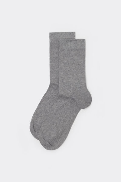 Kurze Herrensocken aus satinierter Baumwolle Mann Schwarz Größe
