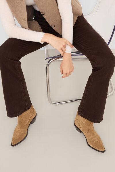 Elastische Flare Jeans Frau Blau Größe