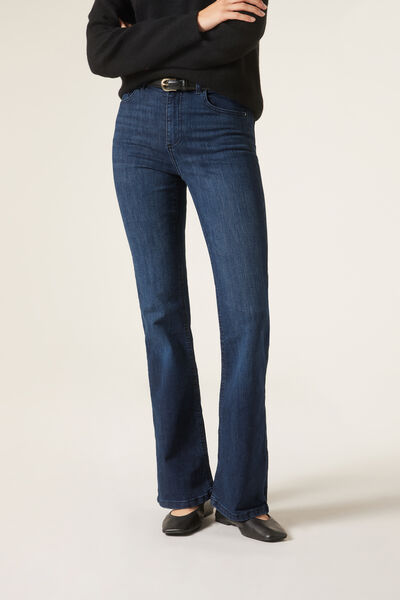 Elastische Flare Jeans Frau Blau Größe