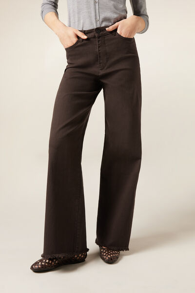 Wide Leg Stretch Jeans Frau
