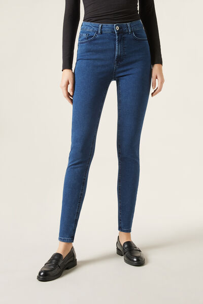 Calzedonia Skinny Push-up-Jeans aus Soft-Touch-Gewebe mit hohem Bund Frau Schwarz Größe dam – bild 2