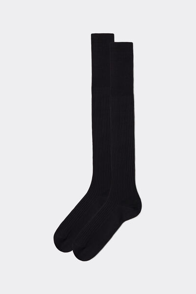 Calzedonia Lange gerippte Herrensocken mit Fil d‘Ecosse Mann strumpor