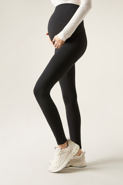 Leggings aus Baumwolle Maternity Frau Schwarz Größe