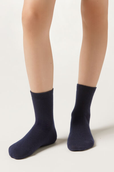 Calzedonia Calzini in Cotone da Bambini Unisex Blu Velikost 37-39