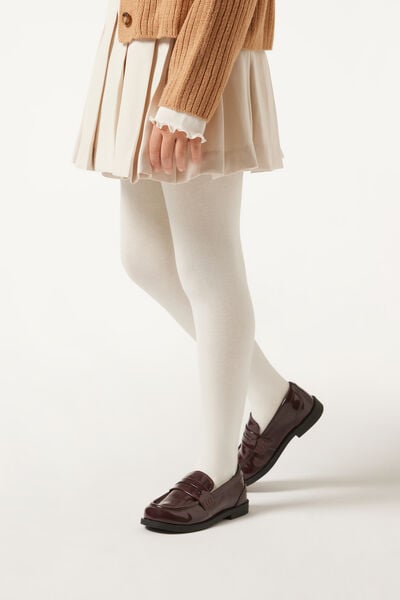 Calzedonia Collant in Cotone Eco da Bambina Bambina Bianco Velikost 8-10