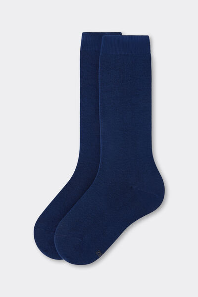Calzedonia Calze Lunghe in Cotone da Bambini Unisex Blu Velikost 33-36