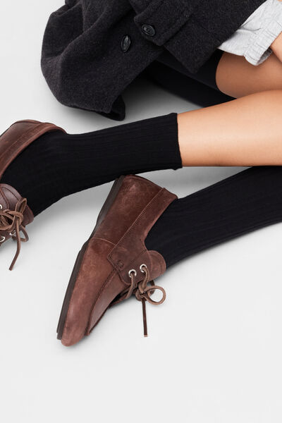Calzedonia Calzini a Costine Irregolari Donna Nero Velikost TU
