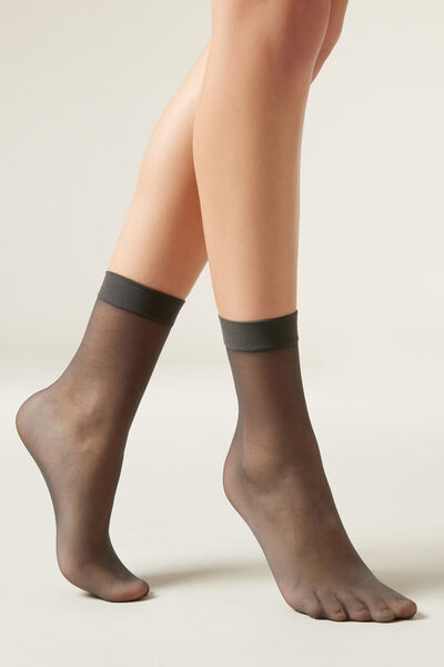 Calzedonia Calzini Velati 20 Denari Donna Grigio Velikost TU