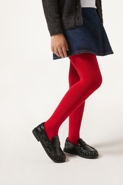 Calzedonia Collant super opachi cashmere bambina Bambina Rosso Velikost 4-6