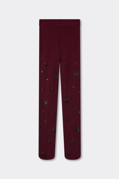 Calzedonia Collant Coprenti in Fantasia Bambina Bambina Bordeaux Velikost 6-8