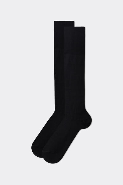 Calzedonia Calze Lunghe in Filo di Scozia da Uomo Uomo Nero Velikost 13