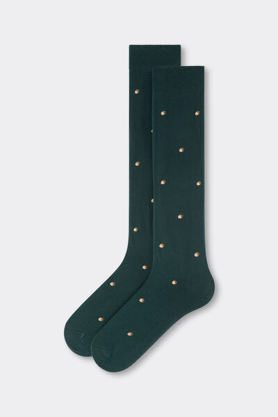 Calzedonia Calze Lunghe Fantasia da Uomo Uomo Verde Velikost TU