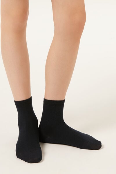 Calzedonia Calze Corte in Cotone da bambini Unisex Blu Velikost 37-39