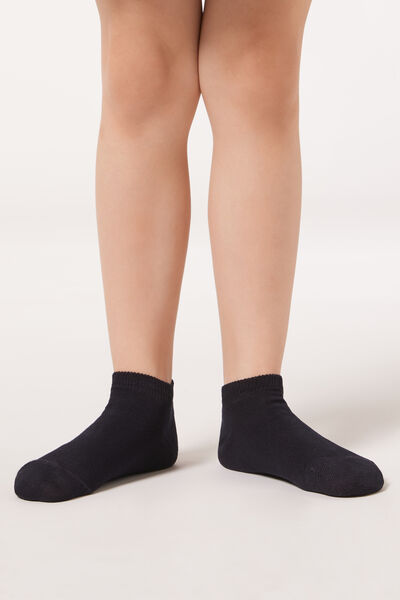 Calzedonia Calze Corte in Cotone da Bambini Unisex Blu Velikost 8