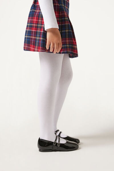 Calzedonia Collant in Cotone Eco da Bambina Bambina Bianco Velikost 8-10