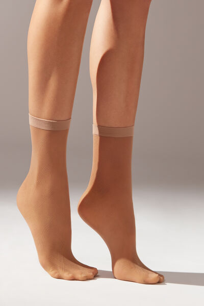 Calzedonia Calcetines Cortos con Estampado de Rombos Mujer Negro Tamaño TU