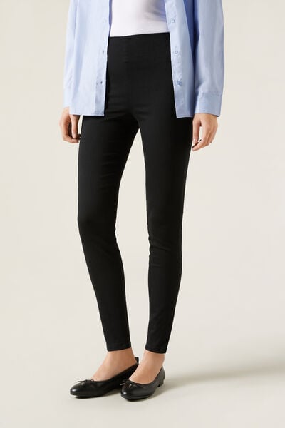Calzedonia Leggings in Denim Skinny a Vita Alta Donna Nero Velikost XS