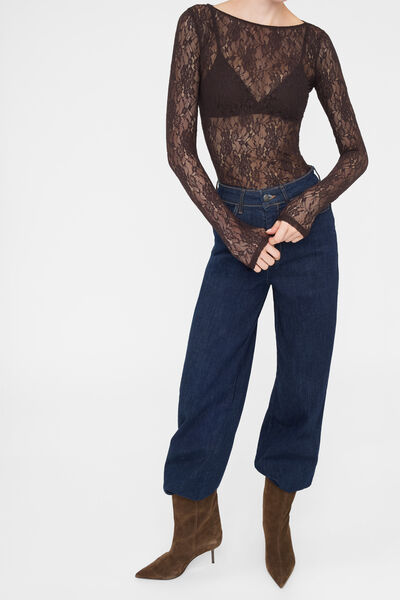 Calzedonia Top in Pizzo Donna Marrone Velikost XS/S